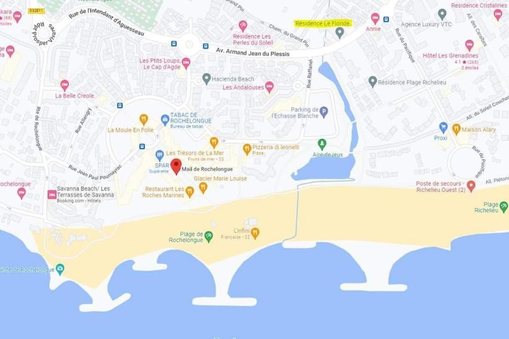 Appartement Le Florid Cap D'Agde, T2 , 4 Pers, 200M Plage, Terrasse Extérieur photo